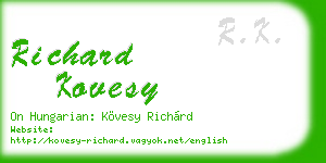 richard kovesy business card